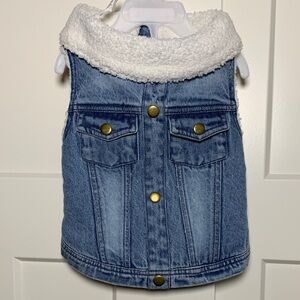 NEW Denim Vest with Sherpa Collar